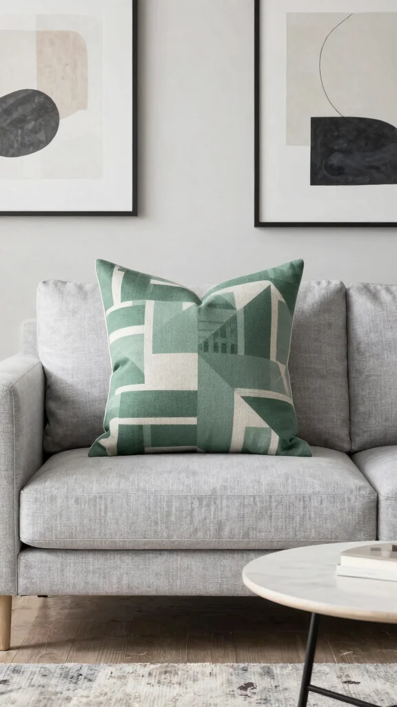 11 Sage Green Throw Pillow Ideas for a Calm and Trendy Home - 4. Geometric Patterns for a Modern Look 1