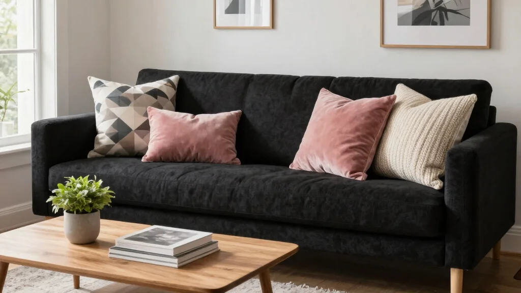 11 Throw Pillow Ideas for a Black Couch That Feel Chic and Modern