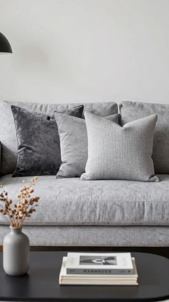 11 Throw Pillow Set of 3 Ideas for Easy and Stylish Sofa Styling - 2. Monochromatic Magic 1