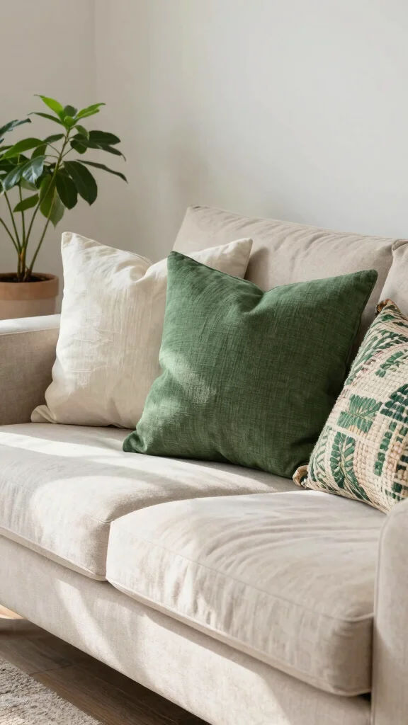 11 Throw Pillow Set of 3 Ideas for Easy and Stylish Sofa Styling - 8. Eco-Friendly Fabrics 1