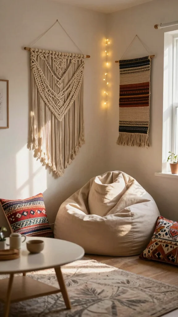 11 Two-Piece Wall Art Set Ideas for Small and Large Spaces - 5. Bohemian Soul: Textured Fabric Wall Hangings 1