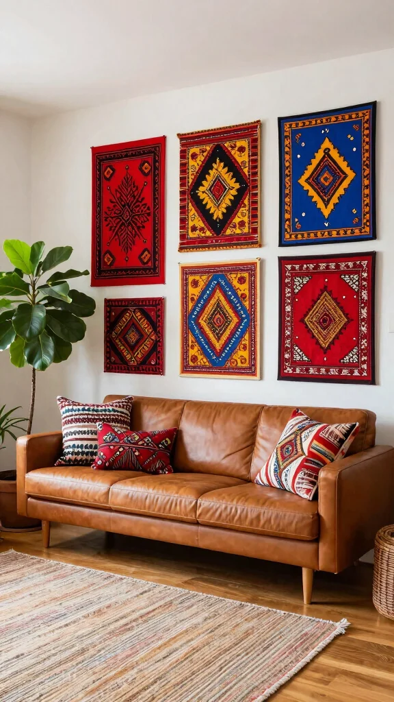 11 Two-Piece Wall Art Set Ideas for Small and Large Spaces - 6. Cultural Mosaic: Ethnic Prints and Patterns 1