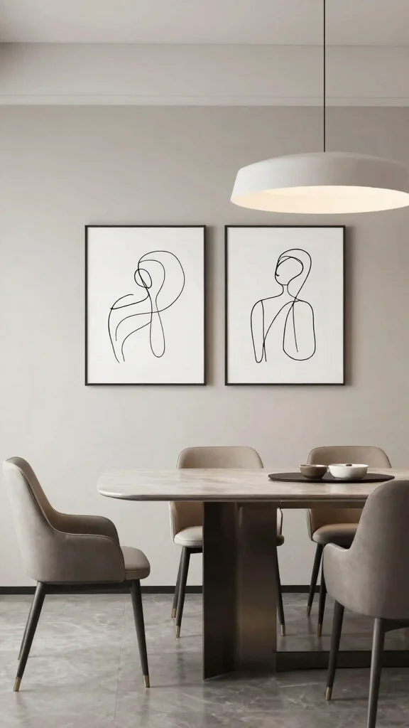 11 Two-Piece Wall Art Set Ideas for Small and Large Spaces - 8. Minimalist Elegance: Simple Black and White Line Art 1