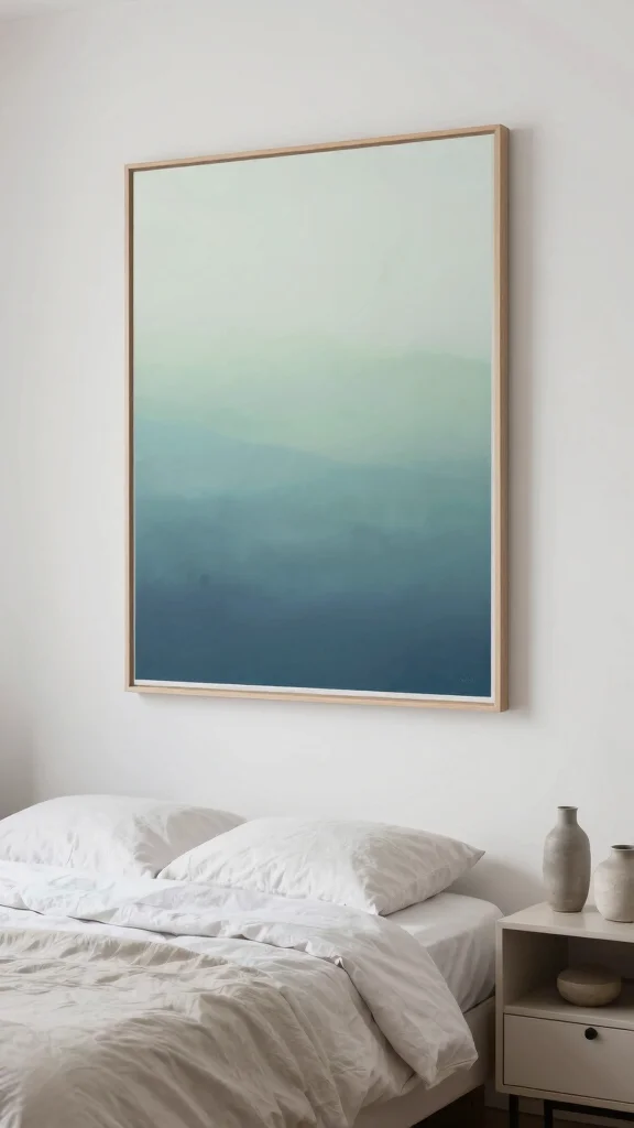 11 Wall Art Ideas for Bedroom Decor That Feel Calm and Modern - 5. Calming Color Palettes in Artwork 1
