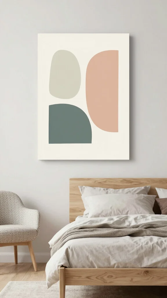 11 Wall Art Ideas for Bedroom Decor That Feel Calm and Modern - 6. Geometric Patterns for Subtle Texture 1