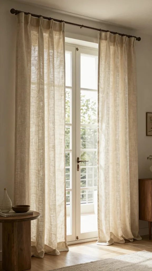 11 Window Treatment Ideas for French Doors That Look Elegant - 6. Sustainable Linen Curtains 1