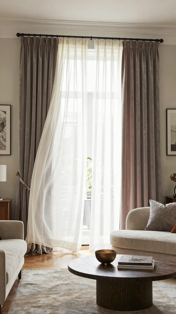 11 Window Treatment Trends in 2026 Every Stylish Home Should Try - 7. Layering Textures 1