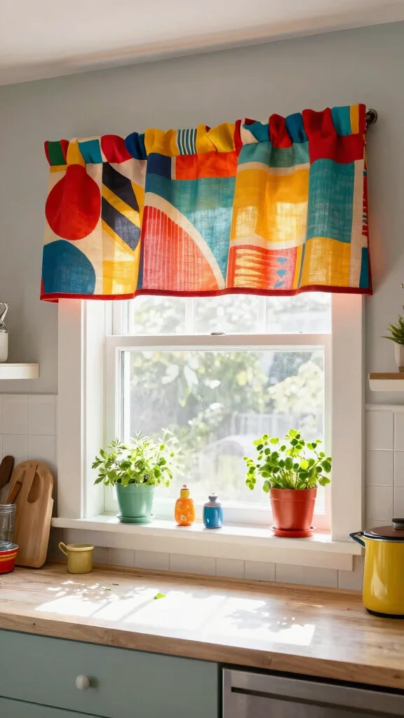 11 Window Valance Ideas That Add Style Without Feeling Dated - 3. Colorful Canvas Valances for a Pop of Personality 1