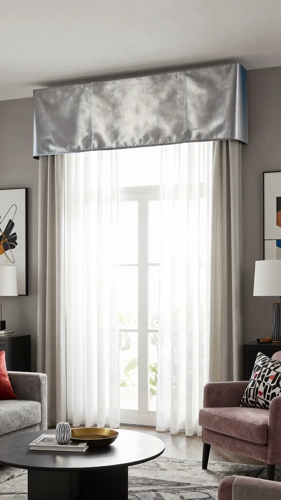 11 Window Valance Ideas That Add Style Without Feeling Dated - 7. Metallic Accents for a Modern Twist 1