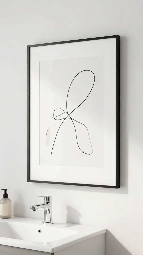 12 Bathroom Wall Art Ideas That Look Clean, Fresh, and Stylish - 4. Minimalist Line Art 1