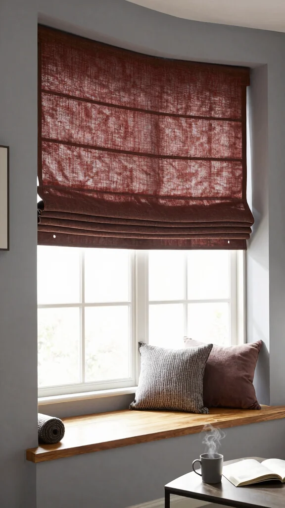 12 Bay Window Treatment Ideas for a Softer, Custom Look - 2. Roman Shades for Clean Lines 1