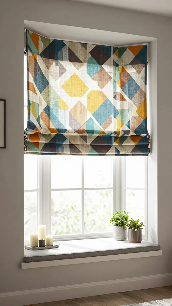 12 Bay Window Treatment Ideas for a Softer, Custom Look - 4. Custom Fabric Blinds for a Tailored Look 1