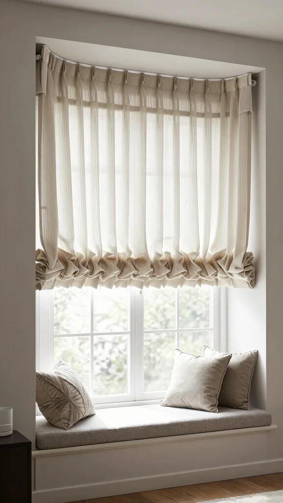12 Bay Window Treatment Ideas for a Softer, Custom Look - 7. Pleated Shades for a Modern Touch 1