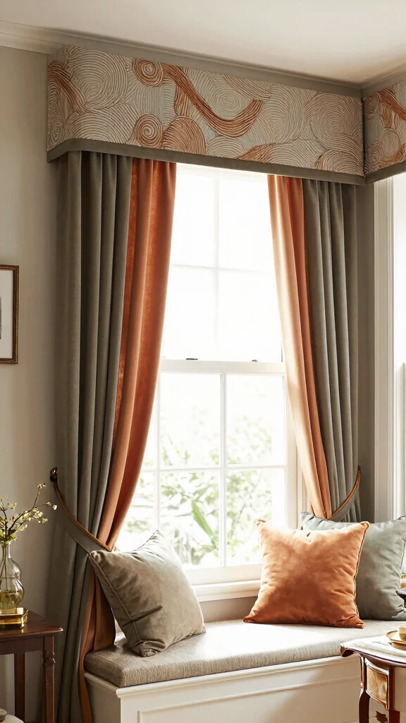 12 Bay Window Treatment Ideas for a Softer, Custom Look - 9. Decorative Cornices for a Unique Flair 1