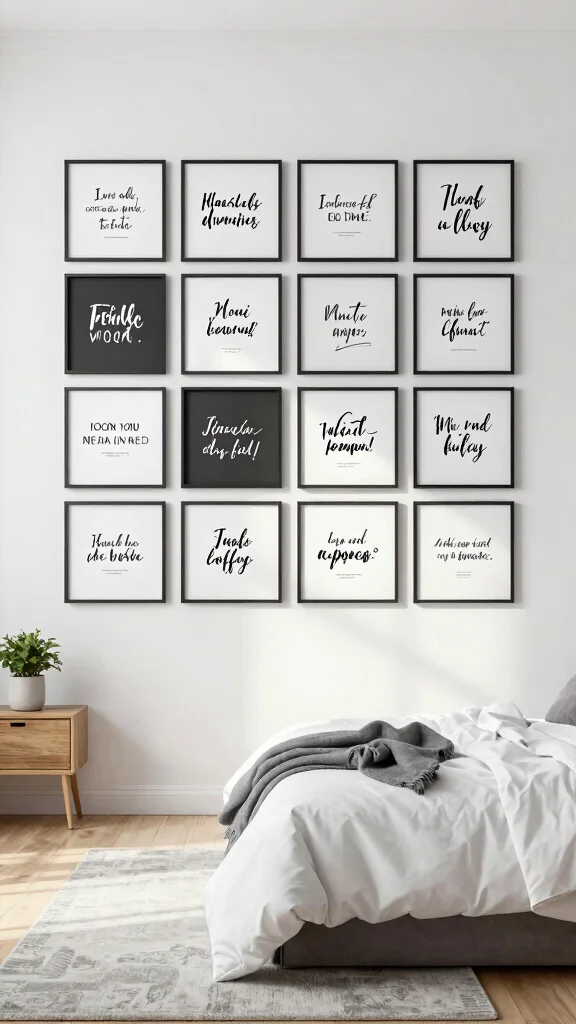 12 Bedroom Quote Wall Art Ideas for a Peaceful Personal Space - 1. Minimalist Black and White Quotes 1