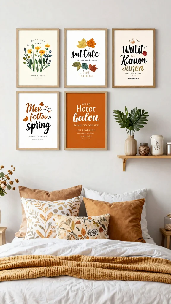 12 Bedroom Quote Wall Art Ideas for a Peaceful Personal Space - 12. Seasonal Quotes for a Fresh Perspective 1