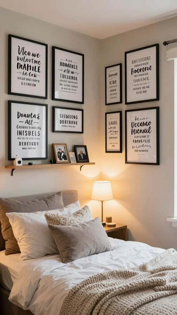 12 Bedroom Quote Wall Art Ideas for a Peaceful Personal Space - 7. Personalized Quote Art 1