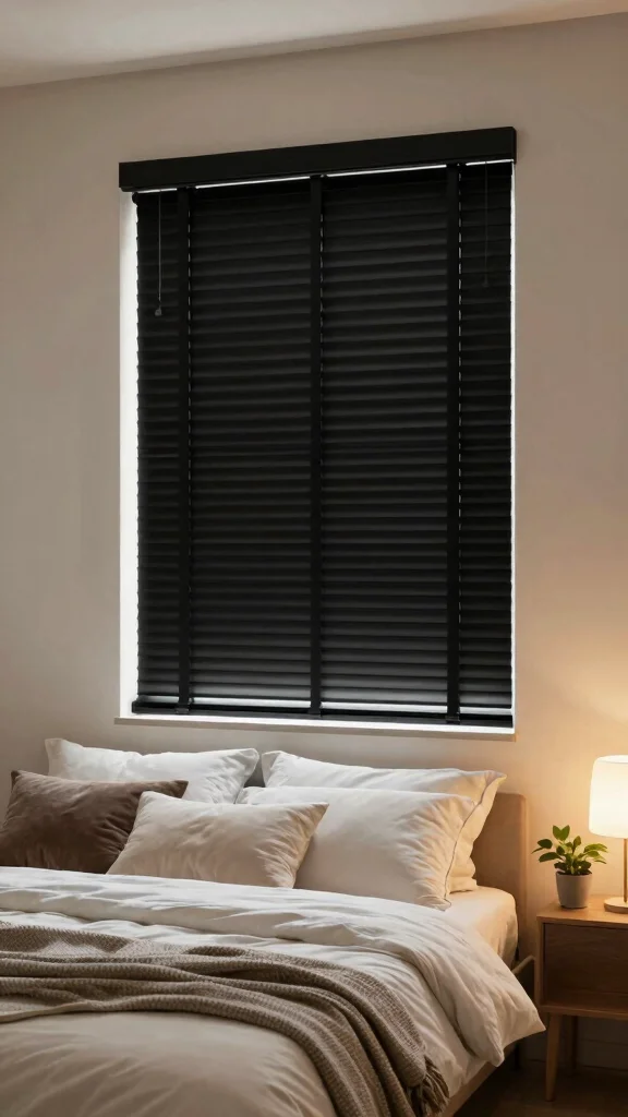 12 Bedroom Window Treatment Ideas for Better Sleep and Soft Style - 2. Blackout Blinds for Total Darkness 1