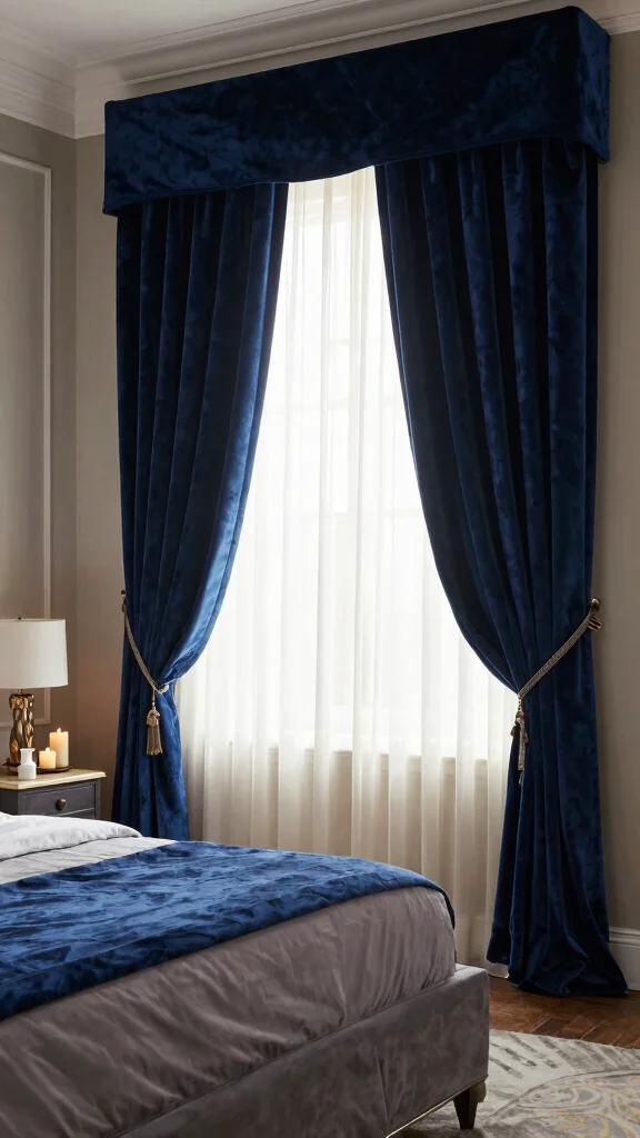 12 Bedroom Window Treatment Ideas for Better Sleep and Soft Style - 6. Velvet Curtains for Cozy Elegance 1