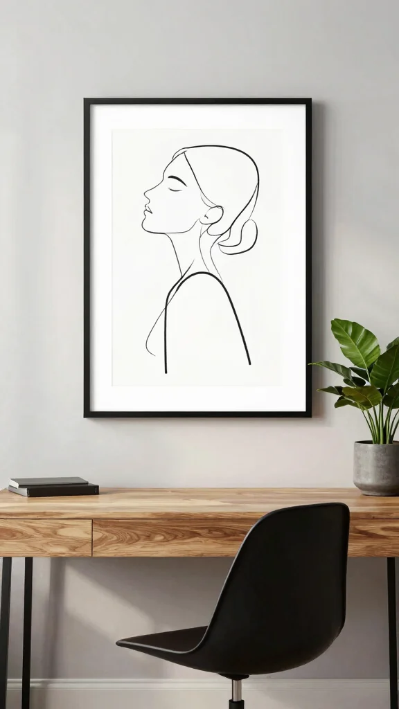 12 Black and White Wall Art Ideas That Never Go Out of Style - 3. Minimalist Line Art 1