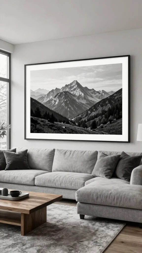 12 Black and White Wall Art Ideas That Never Go Out of Style - 4. Classic Black and White Landscapes 1