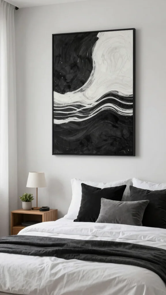 12 Black and White Wall Art Ideas That Never Go Out of Style - 7. Organic Shapes and Forms 1