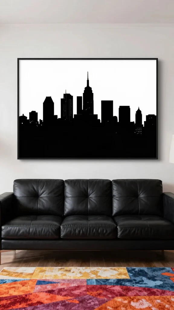 12 Black and White Wall Art Ideas That Never Go Out of Style - 9. Bold Silhouettes 1