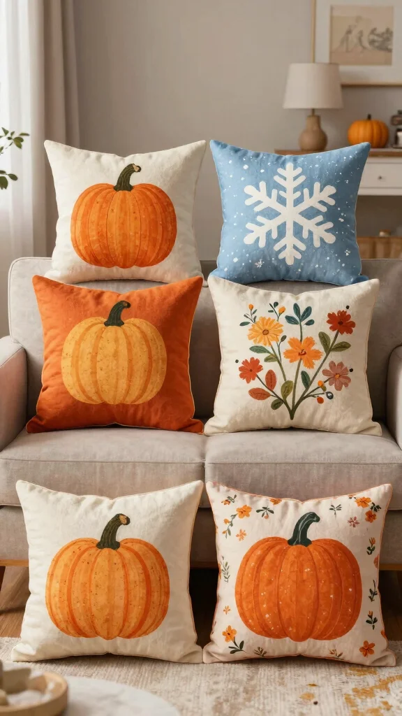 12 Easy Ways to Make Your Own Throw Pillows at Home - 10. Seasonal Pillows for Year-Round Fun 1