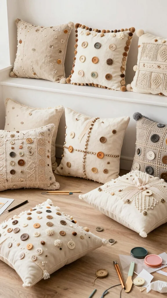 12 Easy Ways to Make Your Own Throw Pillows at Home - 8. Add Embellishments for Personal Flair 1