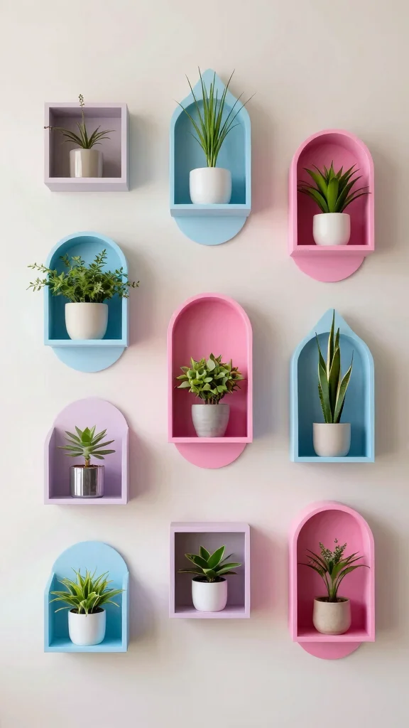 12 Large DIY Wall Art Ideas You Can Make on a Budget - 11. Artistic Wall Shelves 1
