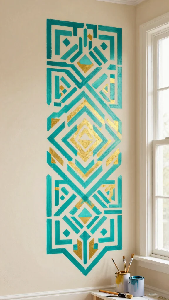 12 Large DIY Wall Art Ideas You Can Make on a Budget - 5. Wall Stencils and Paint 1