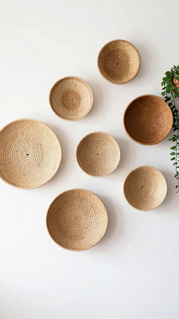 12 Large DIY Wall Art Ideas You Can Make on a Budget - 6. Woven Wall Baskets 1
