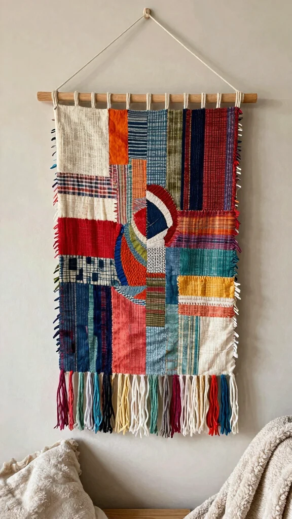 12 Large DIY Wall Art Ideas You Can Make on a Budget - 7. DIY Tapestry Art 1