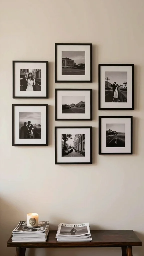 12 Mid-Century Wall Art Ideas for a Timeless Modern Space - 10. Minimalist Photo Frames 1