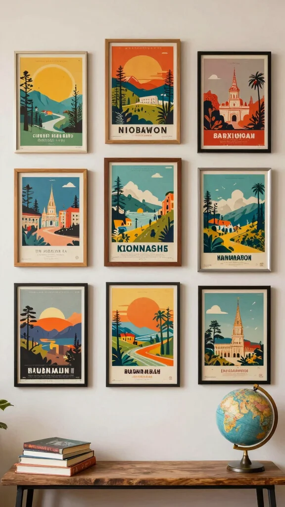 12 Mid-Century Wall Art Ideas for a Timeless Modern Space - 3. Vintage Travel Posters 1