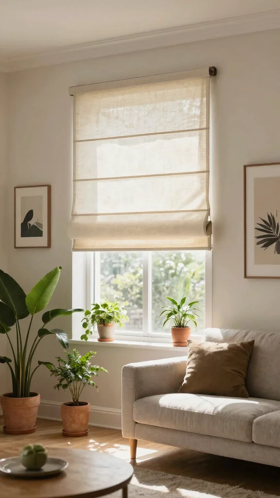 12 Roman Shade Window Treatment Ideas for a Clean, Tailored Look - 11. Eco-Conscious Roman Shades with UV Protection 1