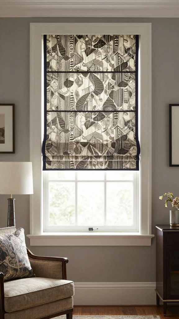 12 Roman Shade Window Treatment Ideas for a Clean, Tailored Look - 12. Custom Roman Shades for Unique Spaces 1