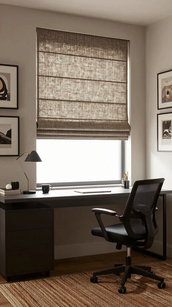 12 Roman Shade Window Treatment Ideas for a Clean, Tailored Look - 6. Textured Weave Roman Shades 1