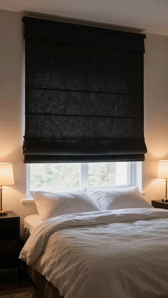 12 Roman Shade Window Treatment Ideas for a Clean, Tailored Look - 8. Blackout Roman Shades 1