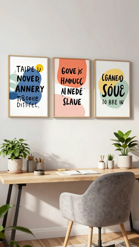 12 Three-Piece Wall Art Set Ideas for Living Rooms and Bedrooms - 10. Inspirational Quotes with Artistic Flair 1