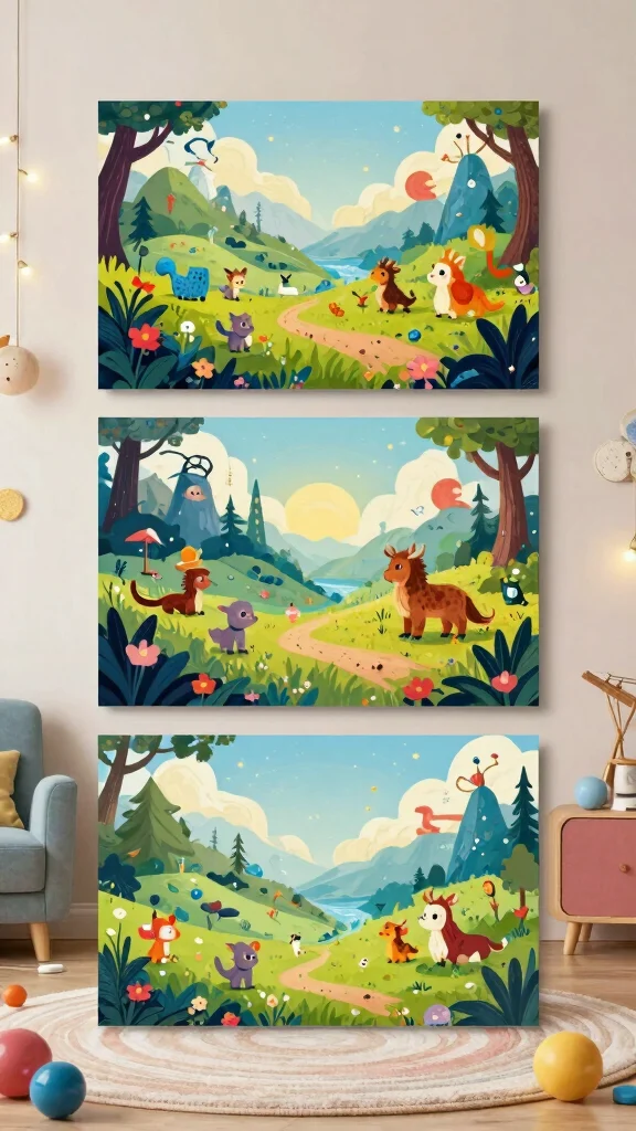 12 Three-Piece Wall Art Set Ideas for Living Rooms and Bedrooms - 11. Whimsical Fantasy Art 1