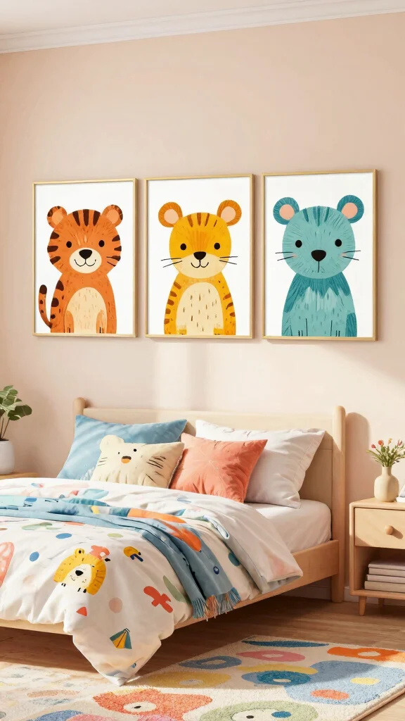 12 Three-Piece Wall Art Set Ideas for Living Rooms and Bedrooms - 9. Playful Animal Portraits 1