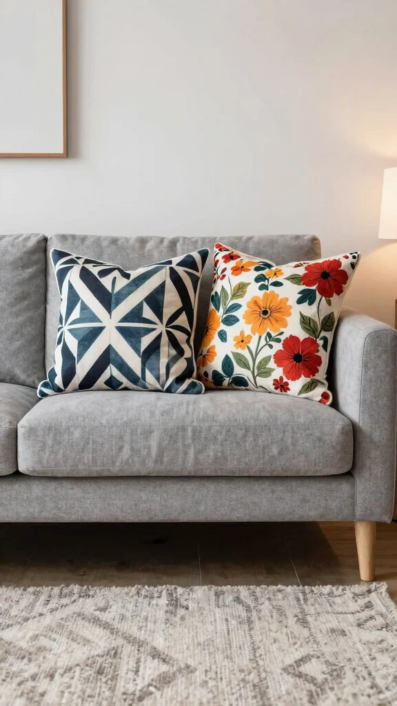 12 Throw Pillow Ideas for Couches That Look Designer Styled - 3. Incorporate Bold Patterns 1