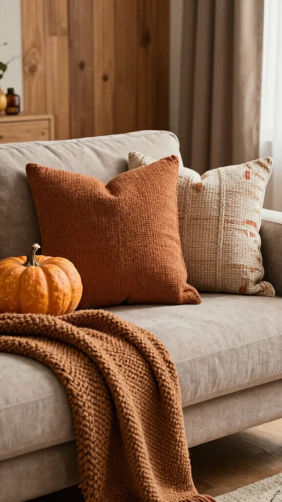 12 Throw Pillow Ideas for Couches That Look Designer Styled - 6. Incorporate Seasonal Themes 1