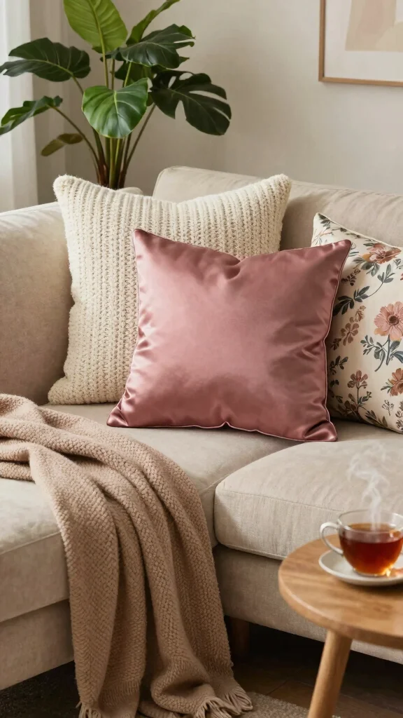 12 Throw Pillow Ideas for a Beige Couch That Feel Warm and Soft - 1. Layered Textures for Maximum Comfort 1