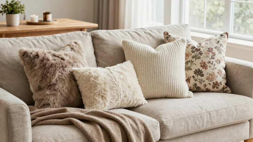 12 Throw Pillow Ideas for a Beige Couch That Feel Warm and Soft