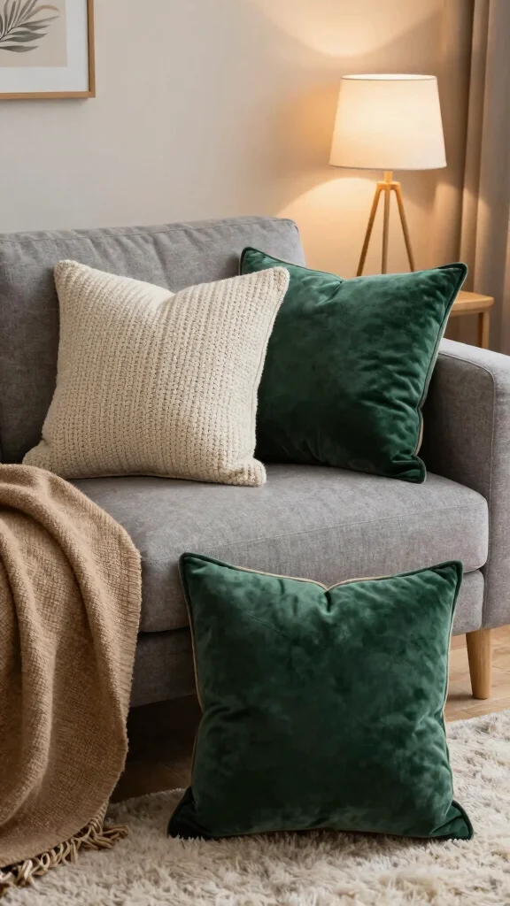 12 Throw Pillow Ideas for a Grey Couch That Always Work - 4. Textured Fabrics for Cozy Layers 1