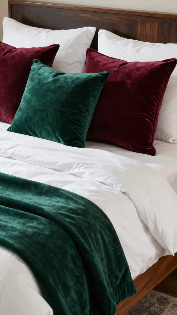 12 Throw Pillow Ideas for a King Size Bed That Feel Luxurious - 1. Plush Velvet Wonders 1