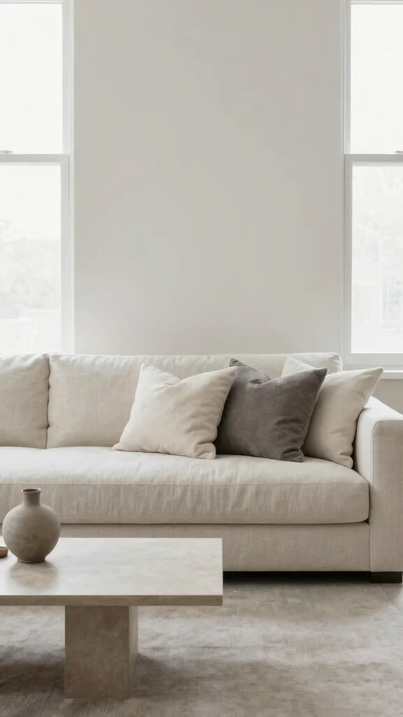 12 Throw Pillow Ideas for a Neutral Couch That Don't Look Flat - 10. Minimalist Monochrome 1