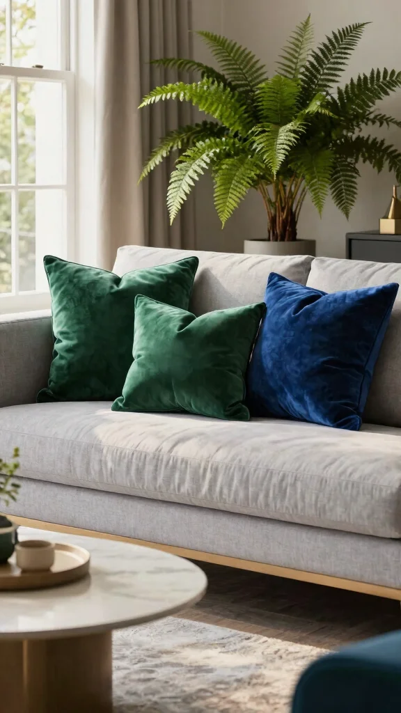 12 Throw Pillow Ideas for a Neutral Couch That Don't Look Flat - 3. Luxe Velvet Pillows 1